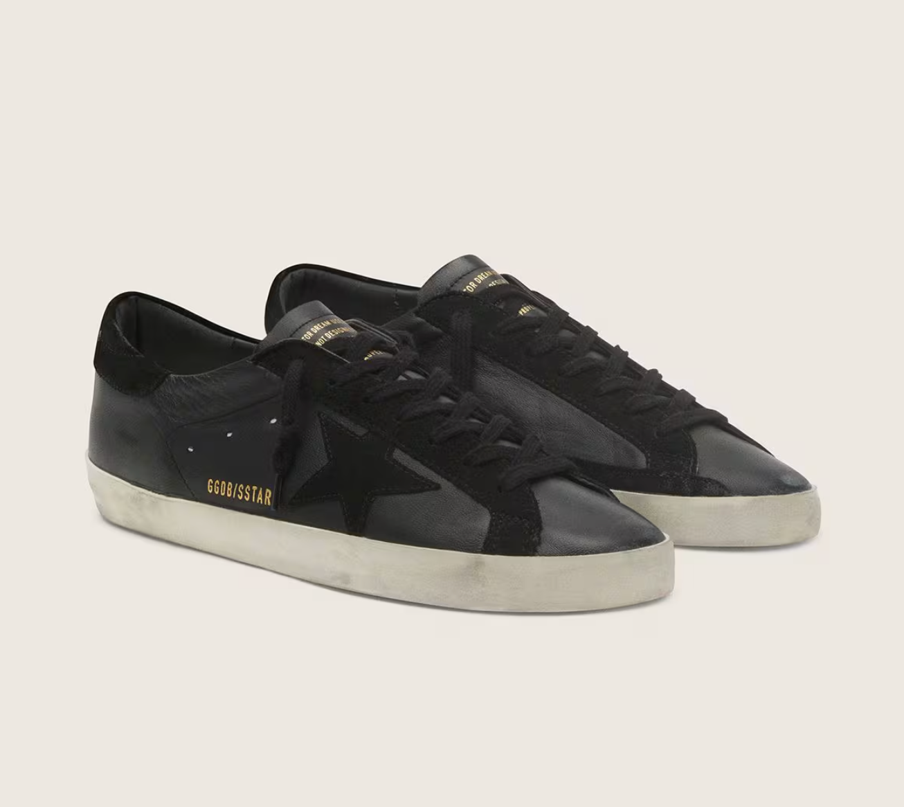 GGDB Super-Star in black leather with a black suede star
