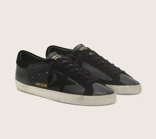 GGDB Super-Star in black leather with a black suede star
