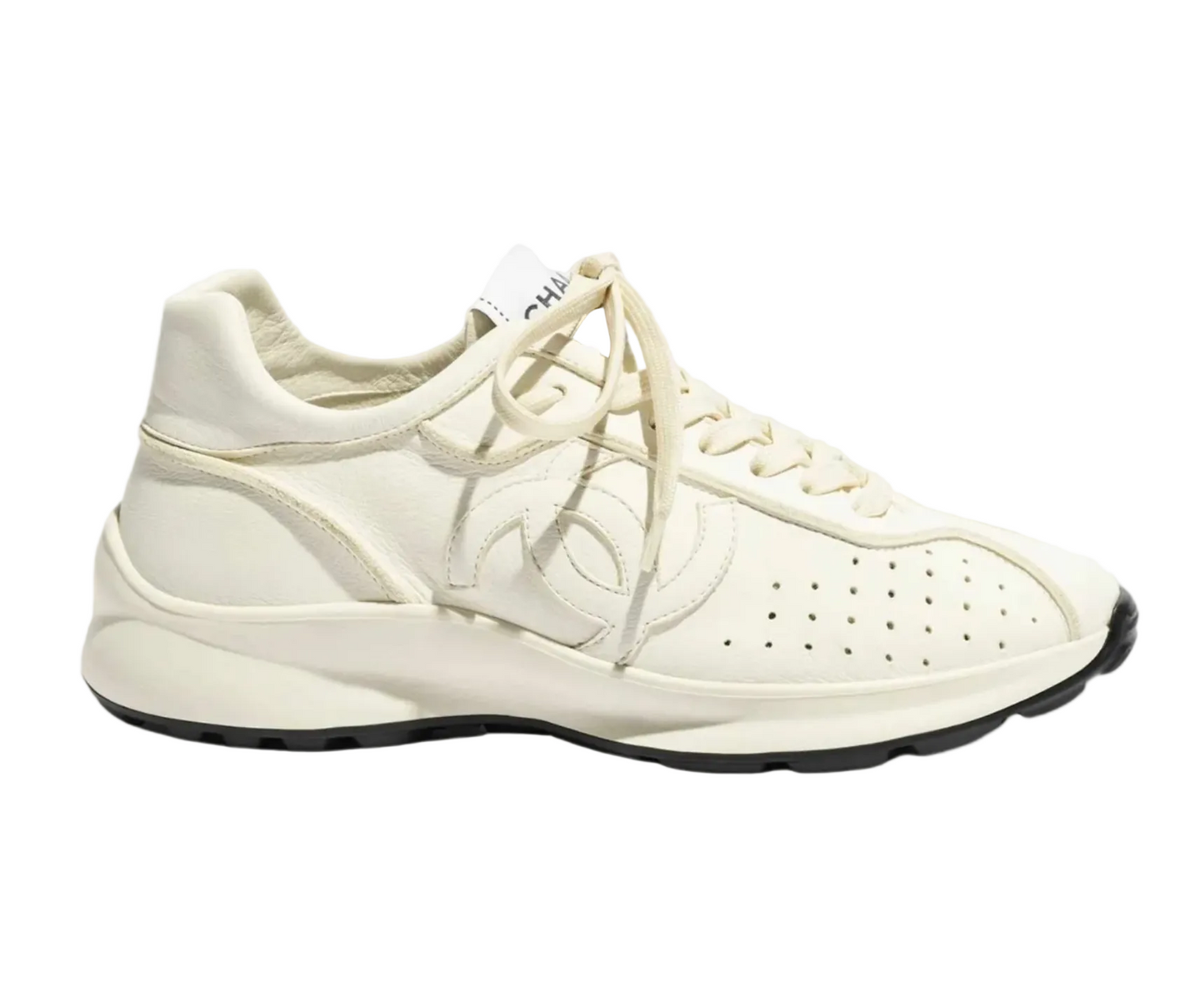 Chanel Interlocking CC Perforated Calfskin Sneakers