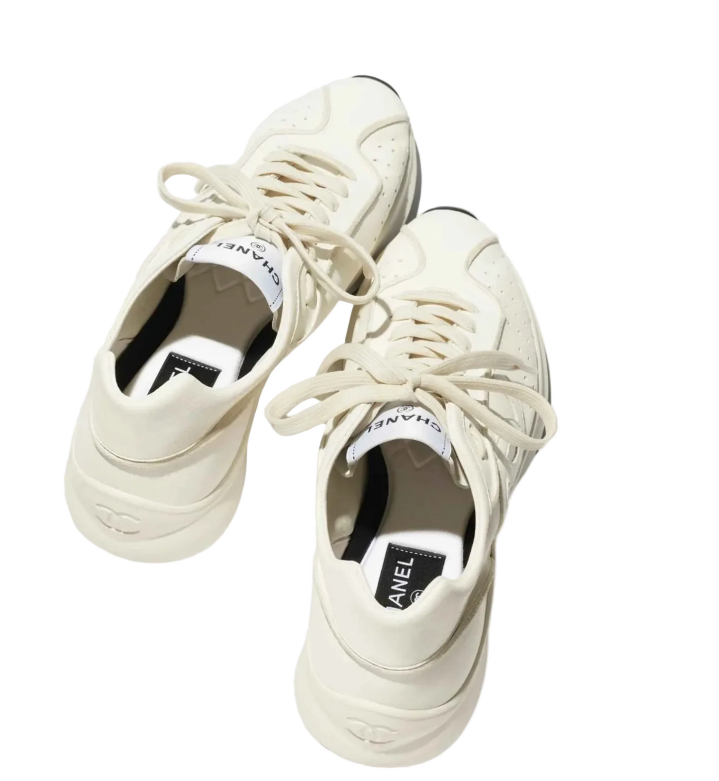 Chanel Interlocking CC Perforated Calfskin Sneakers