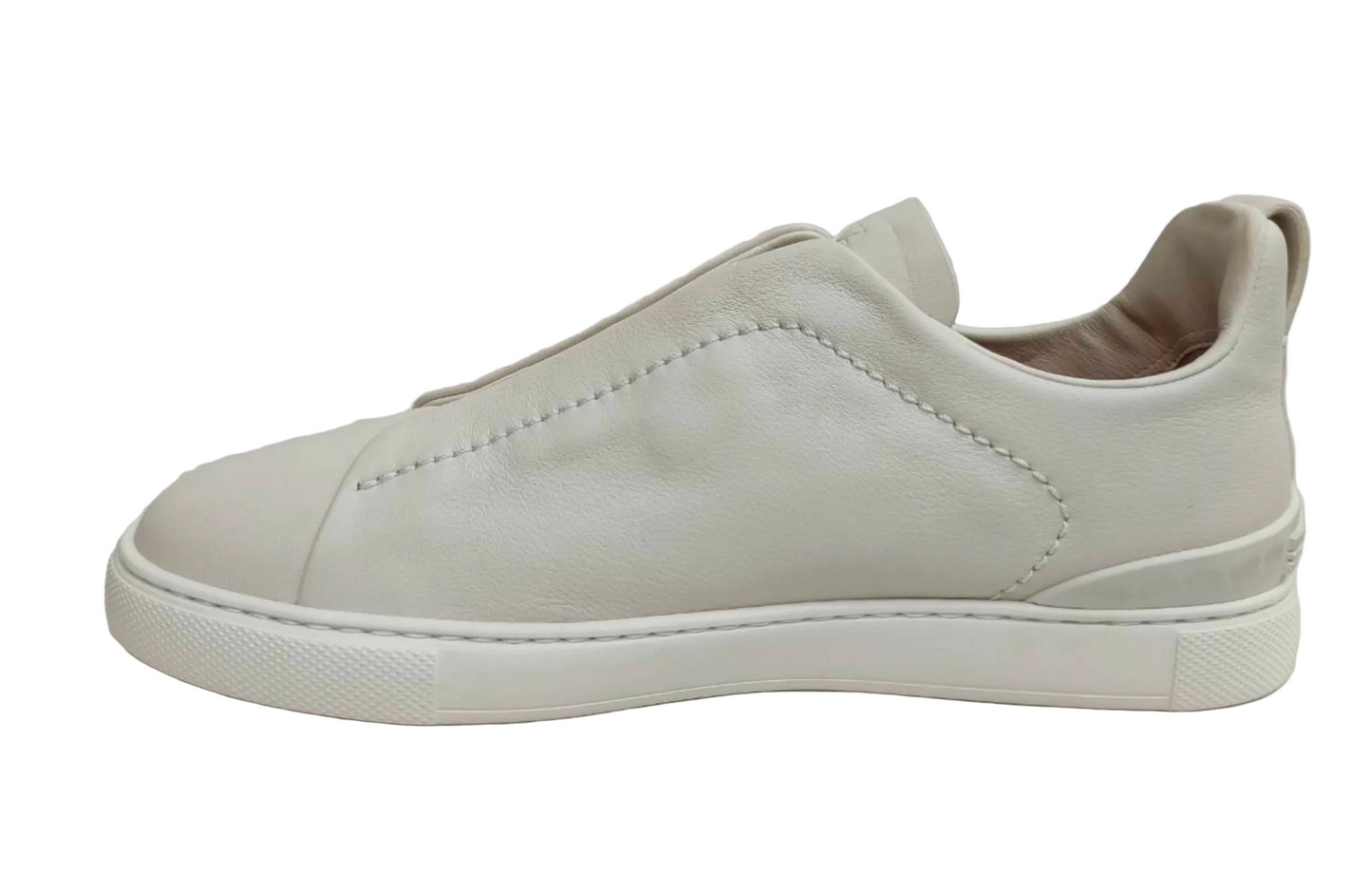 Zegna Triple Stitch Slip-On Design Sneaker