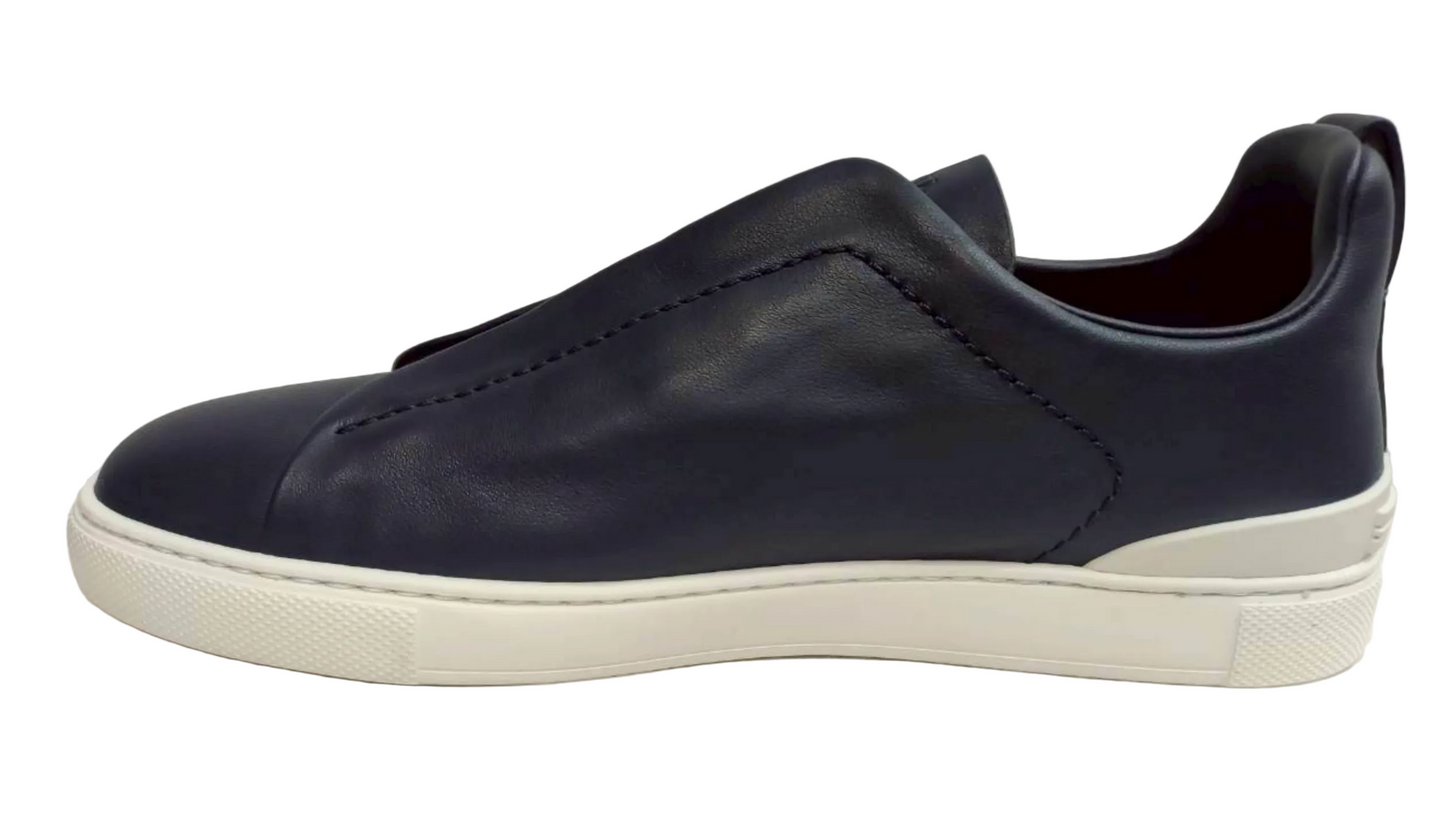 Zegna Triple Stitch Slip-On Design Sneaker