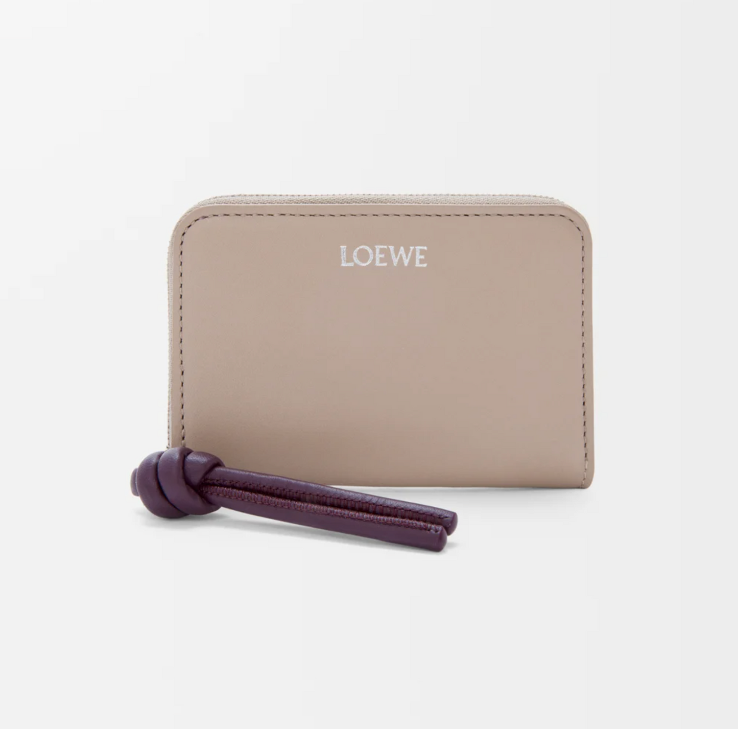 Zipped coin purse in shiny nappa calfskin