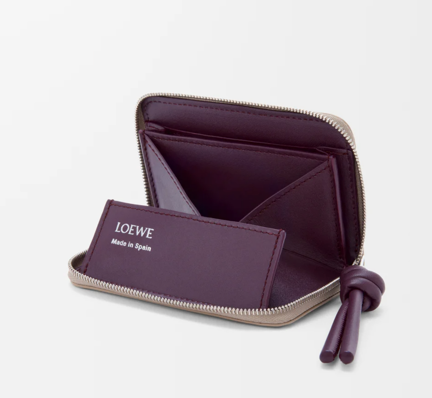 Zipped coin purse in shiny nappa calfskin