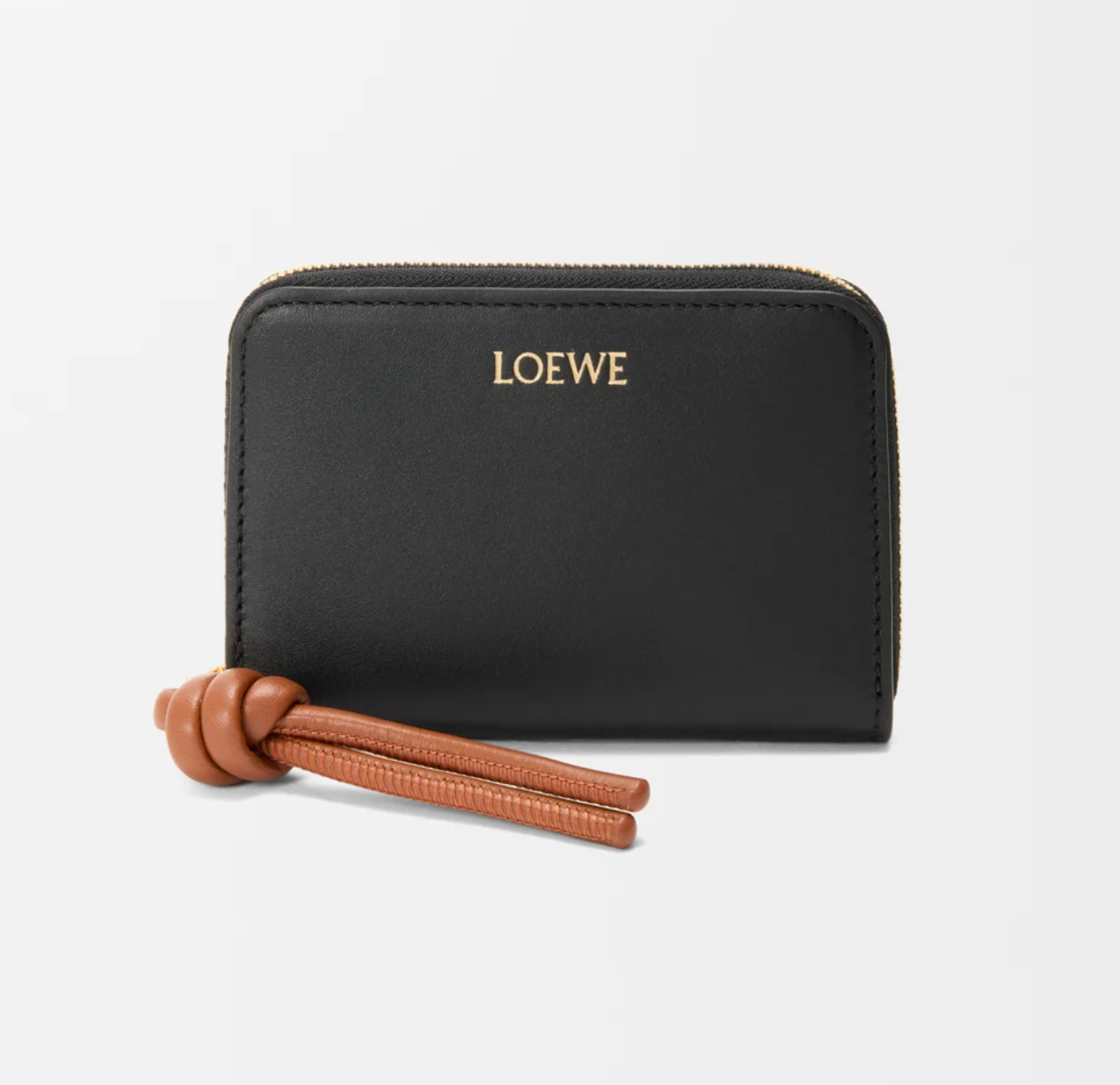 Zipped coin purse in shiny nappa calfskin