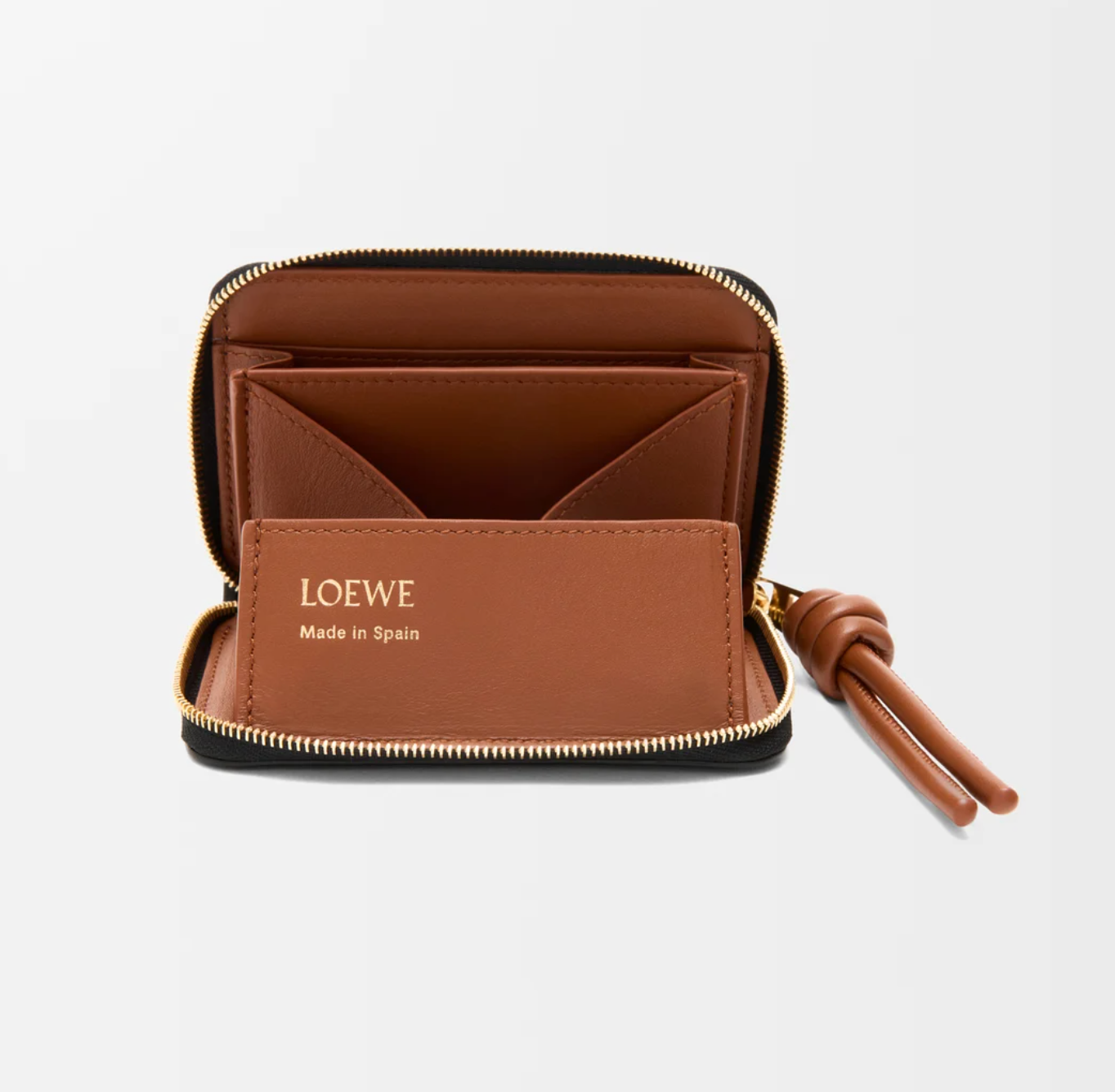 Zipped coin purse in shiny nappa calfskin
