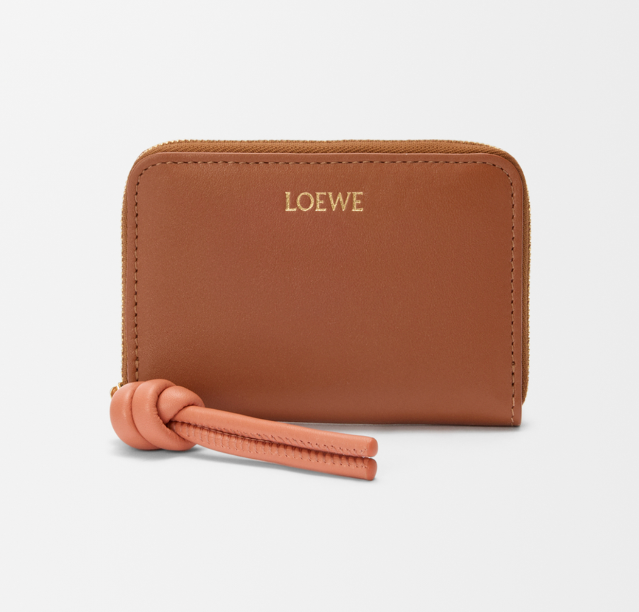 Zipped coin purse in shiny nappa calfskin