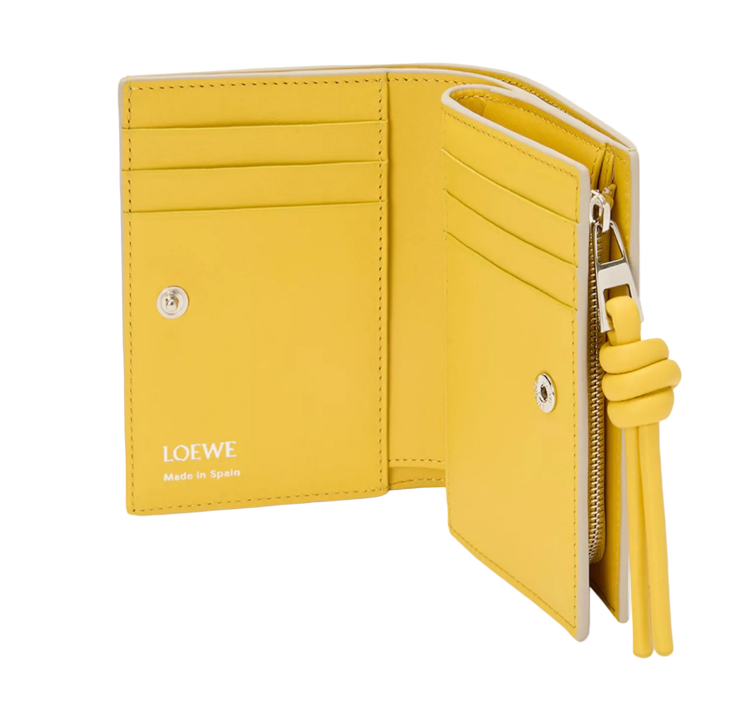 Knot compact wallet in shiny nappa calfskin