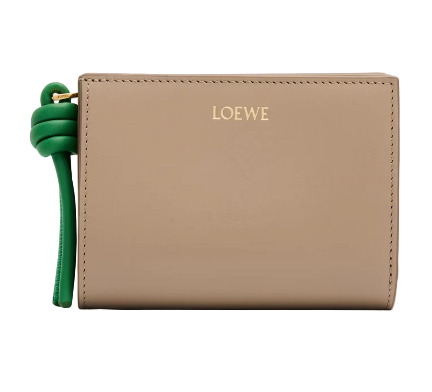 Knot compact wallet in shiny nappa calfskin