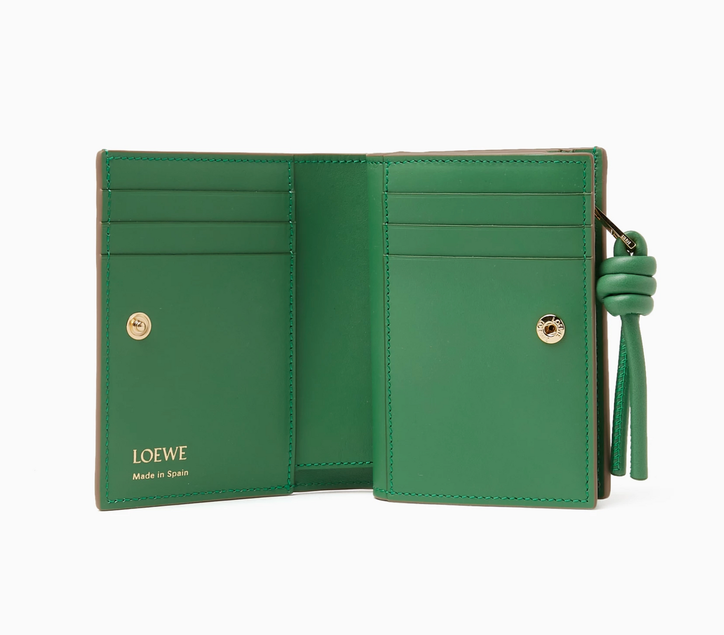 Knot compact wallet in shiny nappa calfskin