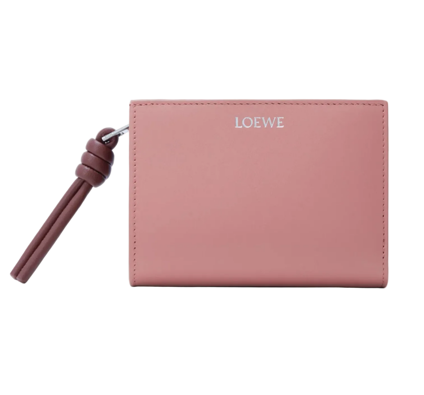 Knot compact wallet in shiny nappa calfskin