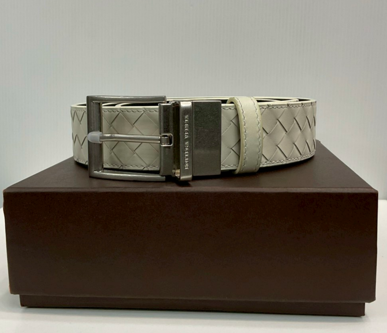 Bottega Reversible Intrecciato Leather Belt