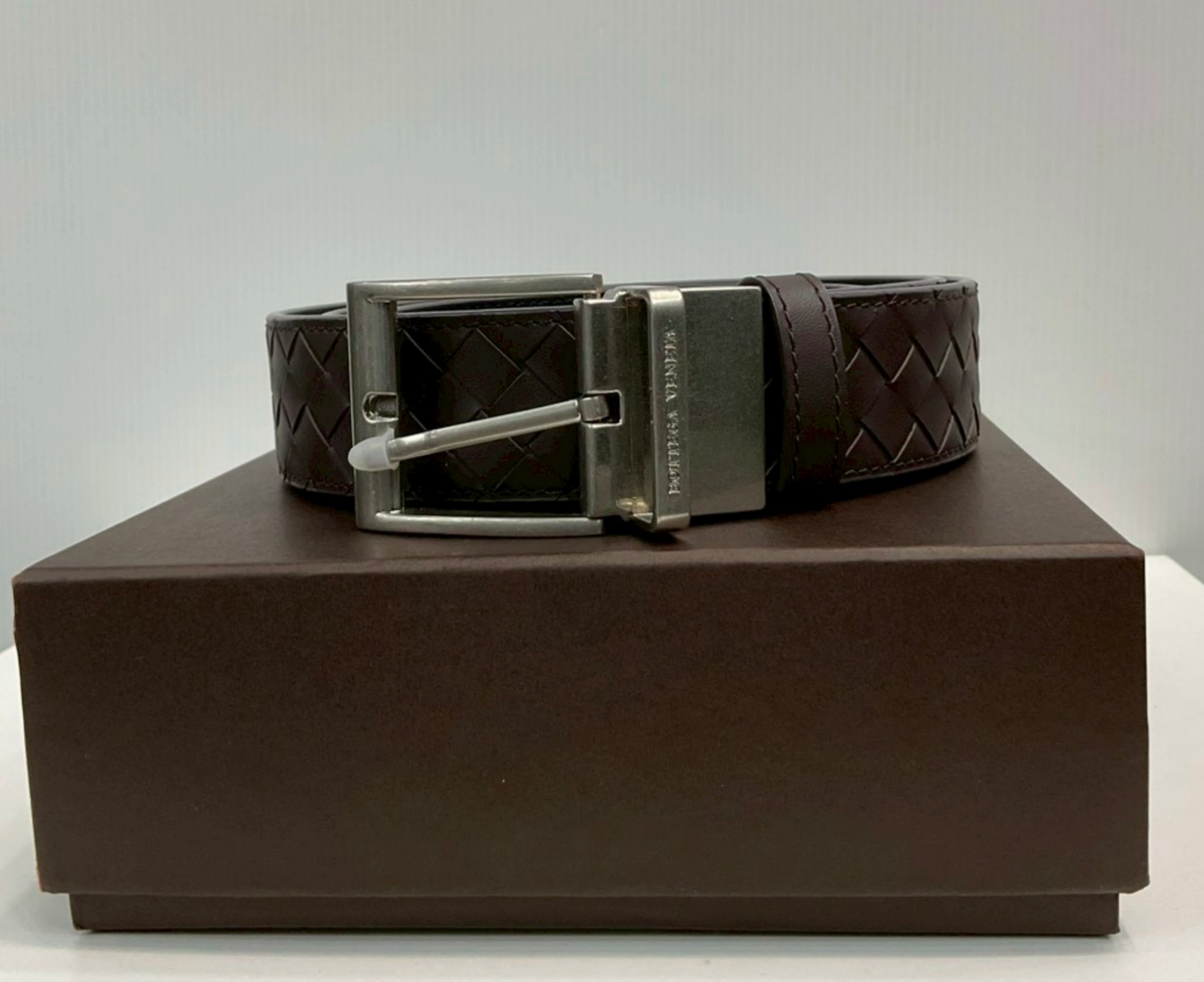 Bottega Reversible Intrecciato Leather Belt