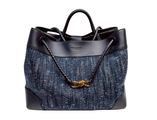 Large Andiamo Denim Bouclé Tote Bag