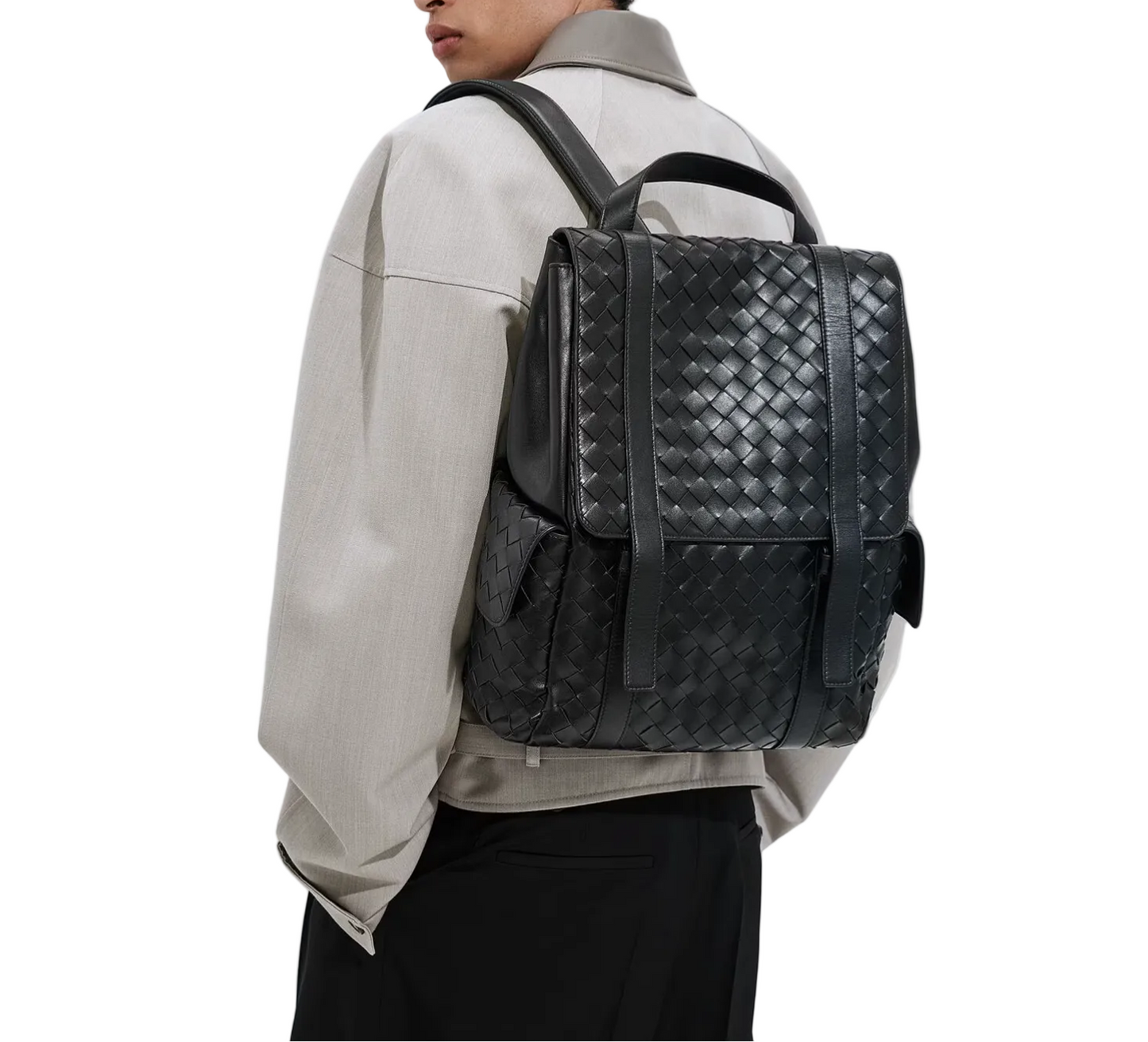 Back To School" Intrecciato Leather Backpack