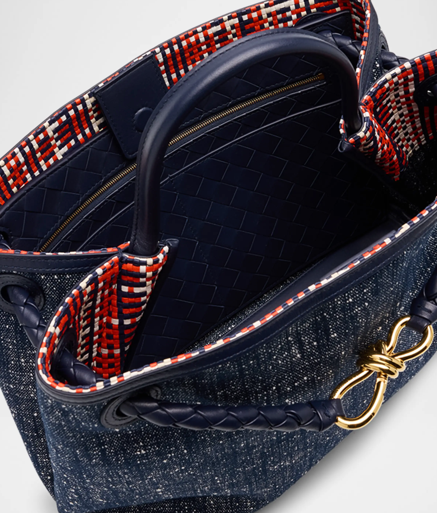 Andiamo Medium Bouclé Denim Tote Bag