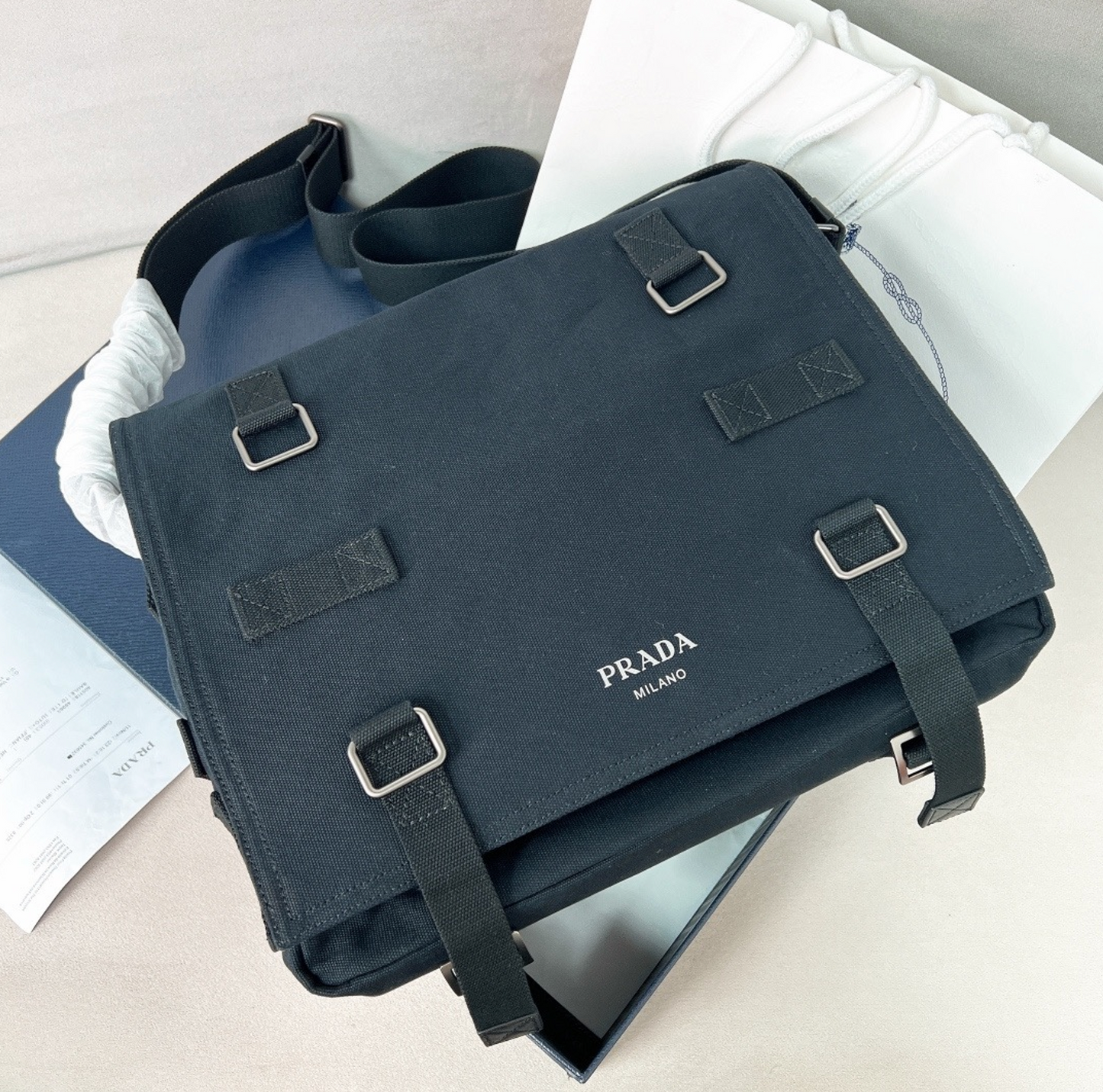 Prada Canvas Shoulder Bag