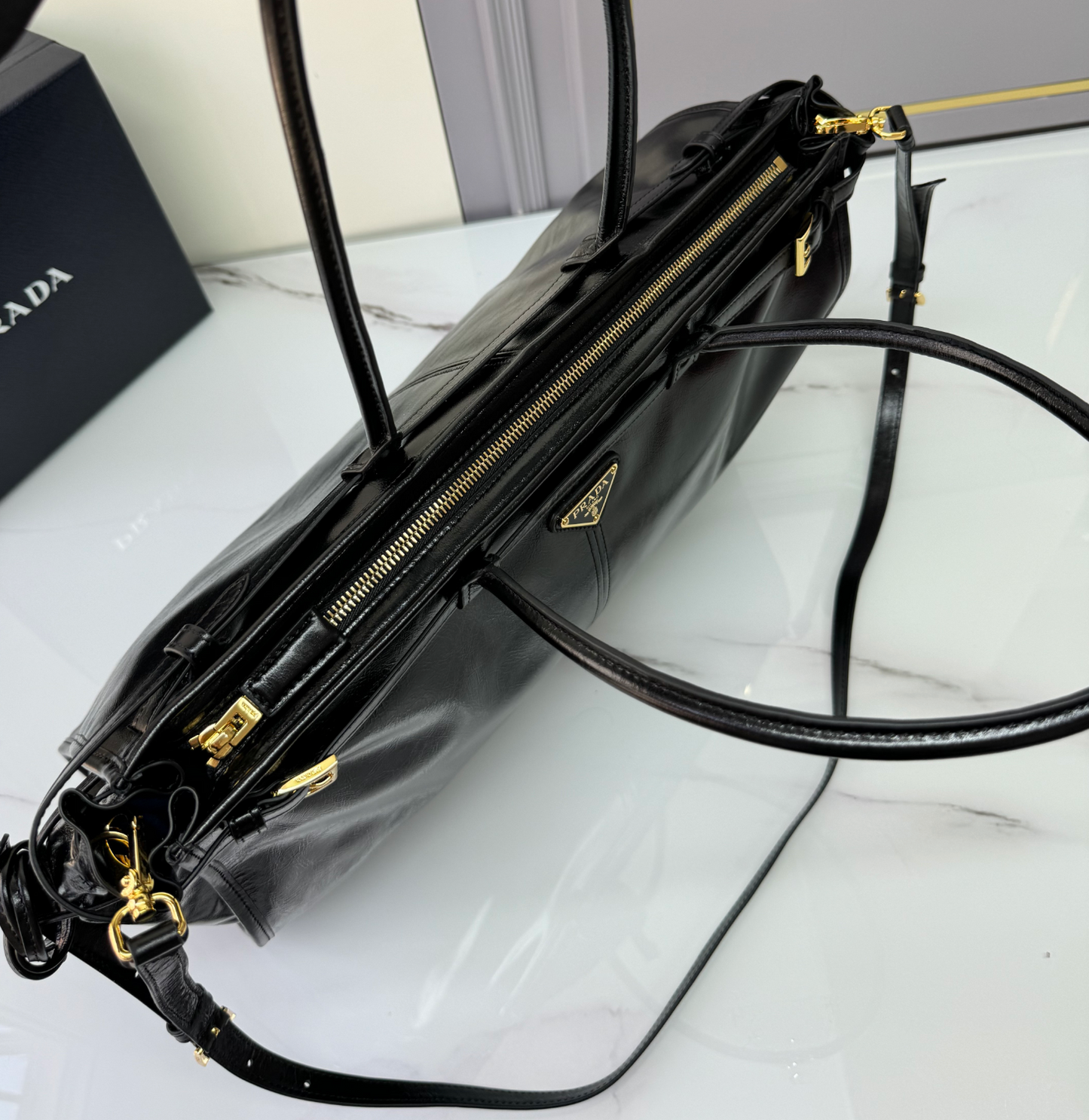 Prada Bonnie large leather handbag