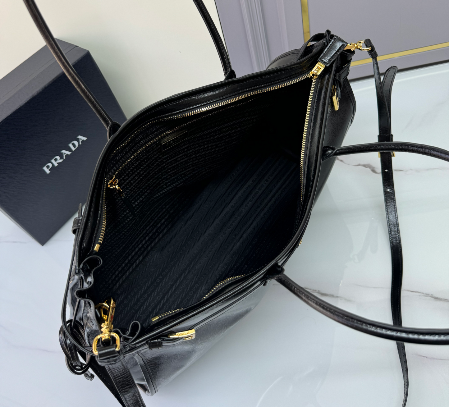 Prada Bonnie large leather handbag