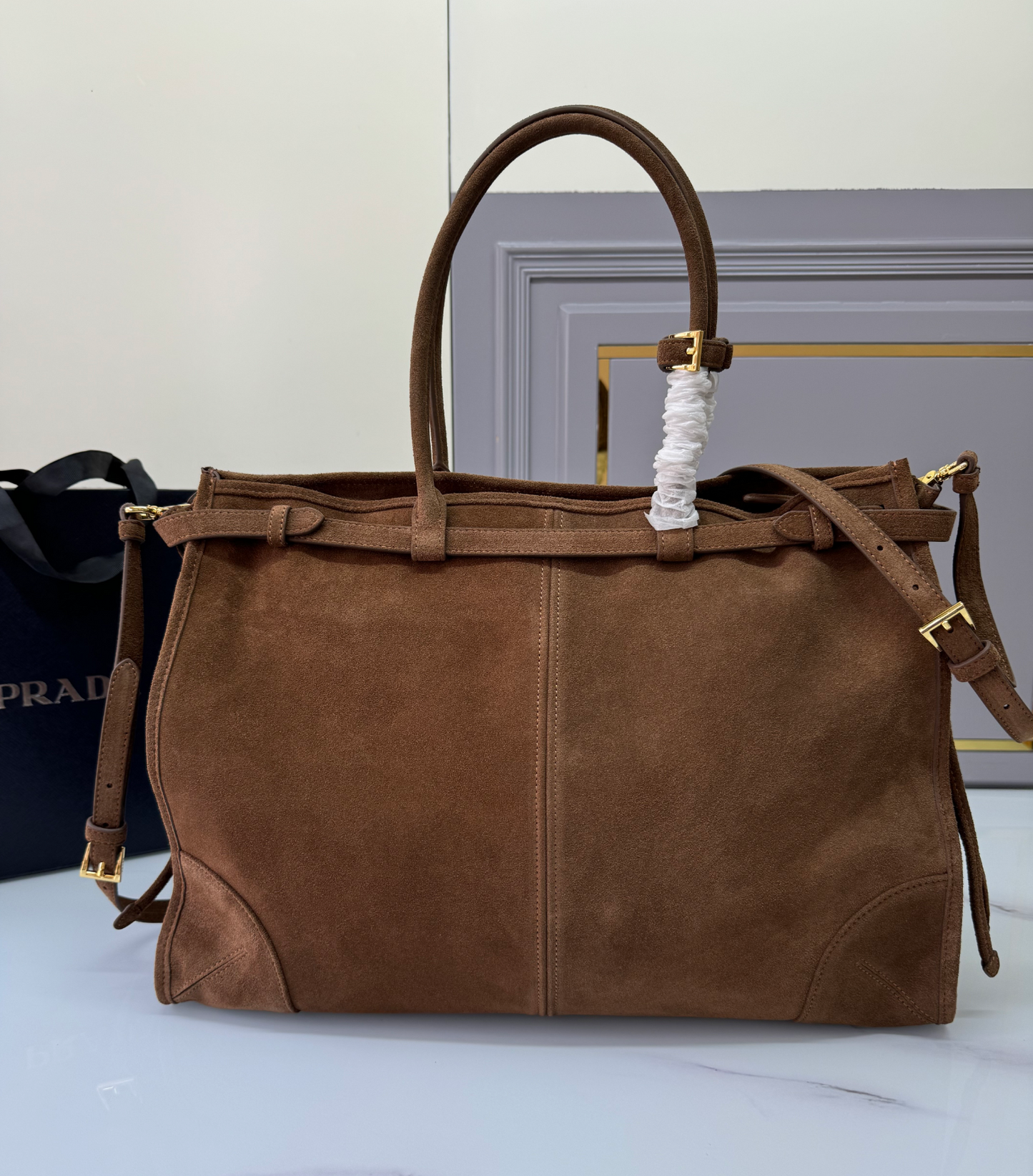 Prada Bonnie large leather handbag