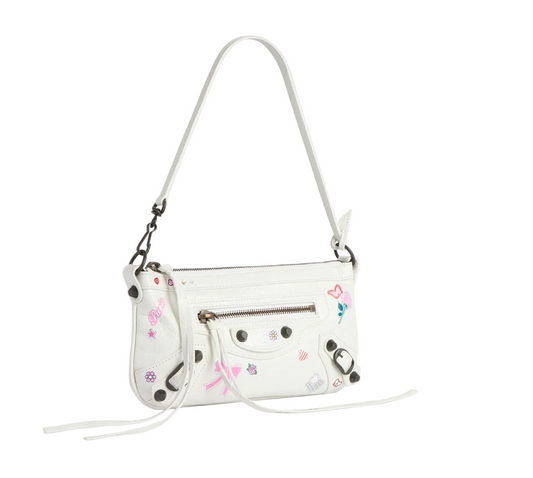 Le City Pouch On Strap in White/multicolor
