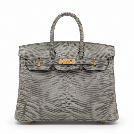 Hermès Birkin 25cm in Gris Fonce Lizard leather
