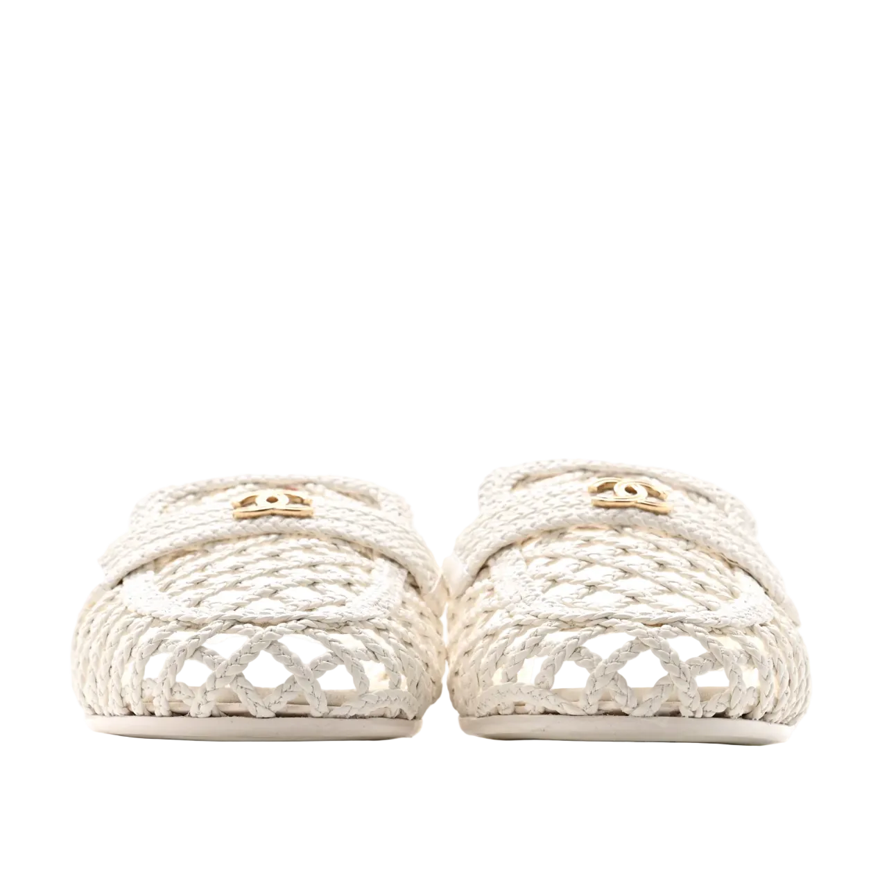 Chanel Braided Lambskin Mule Sandals