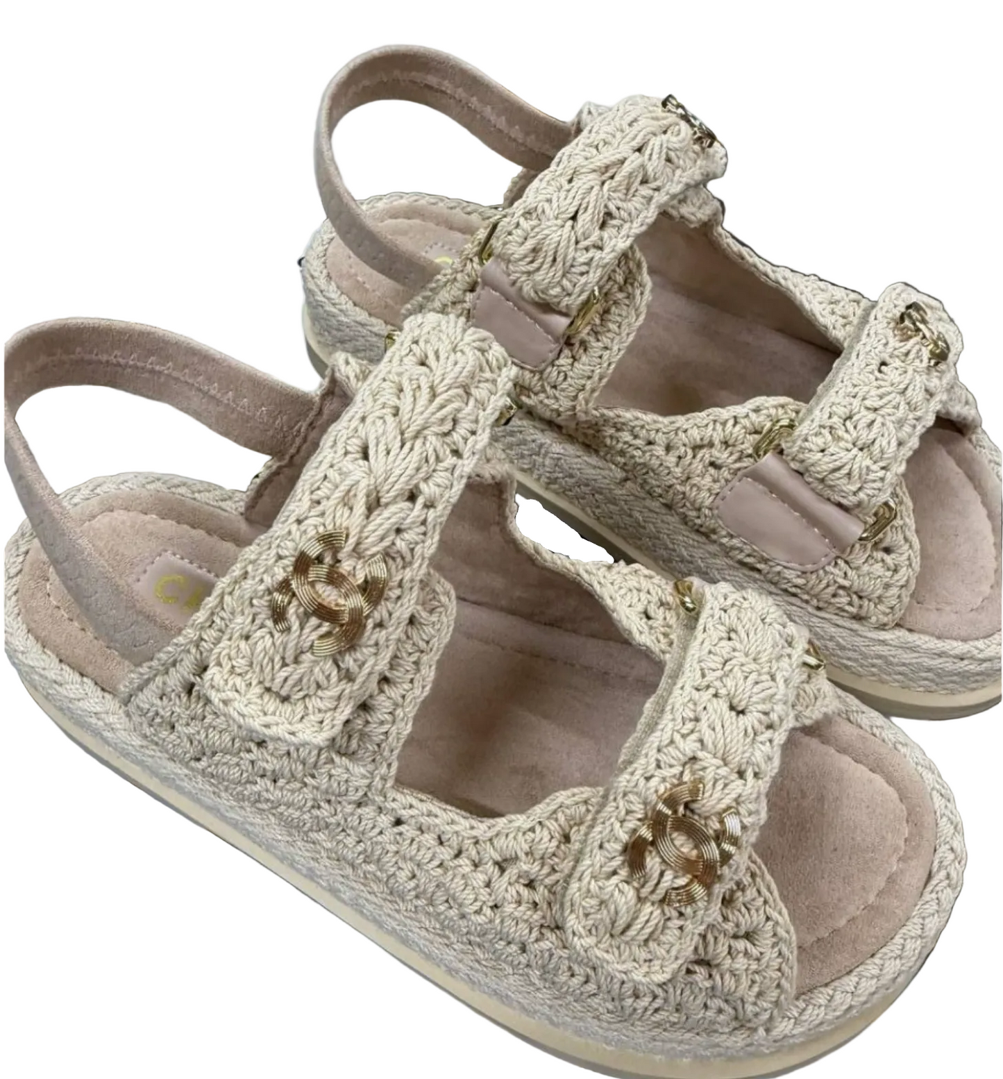 Chanel crochet "dad" sandals