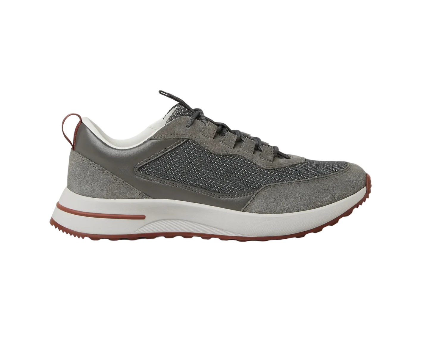 Loro Piana Week End Walk Light Urban Stone Suede Mesh Sneaker