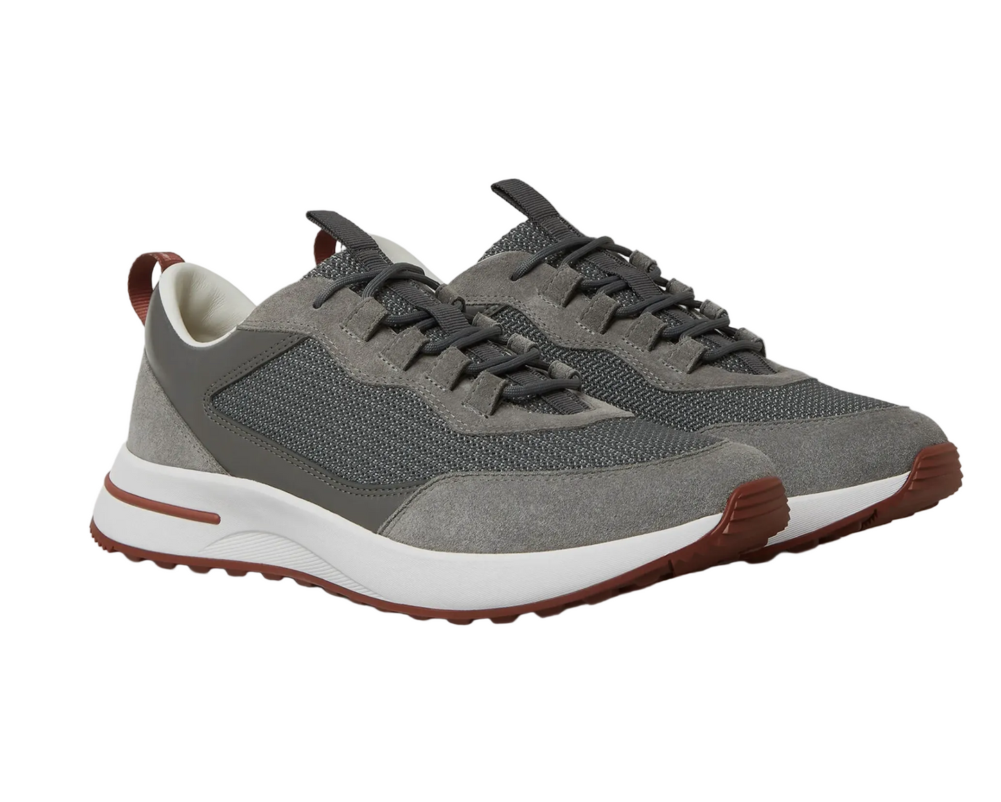 Loro Piana Week End Walk Light Urban Stone Suede Mesh Sneaker