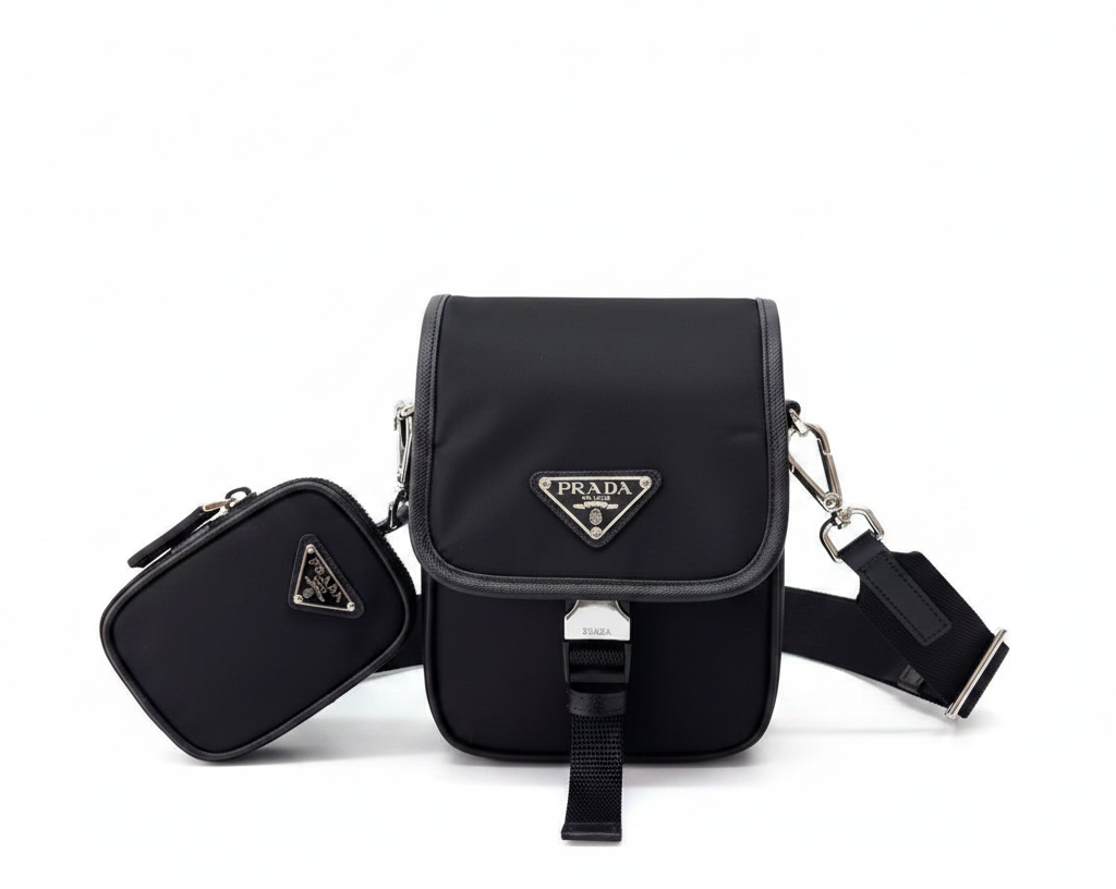 Prada Re-Nylon and Saffiano Leather Mini Shoulder Bag