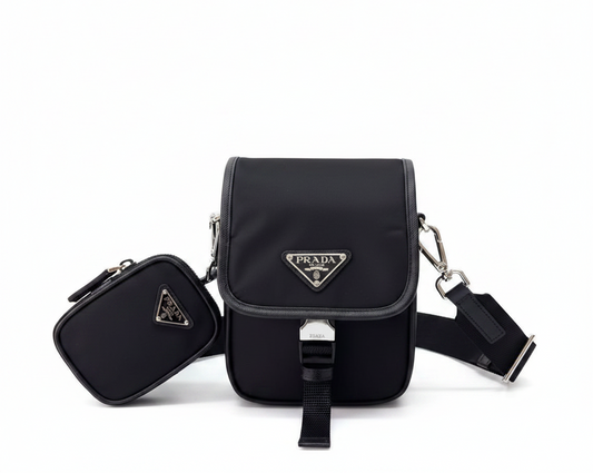 Prada Re-Nylon and Saffiano Leather Mini Shoulder Bag
