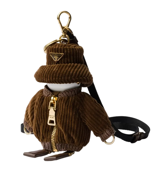 Prada Soft Robot Corduroy Keychain Charm