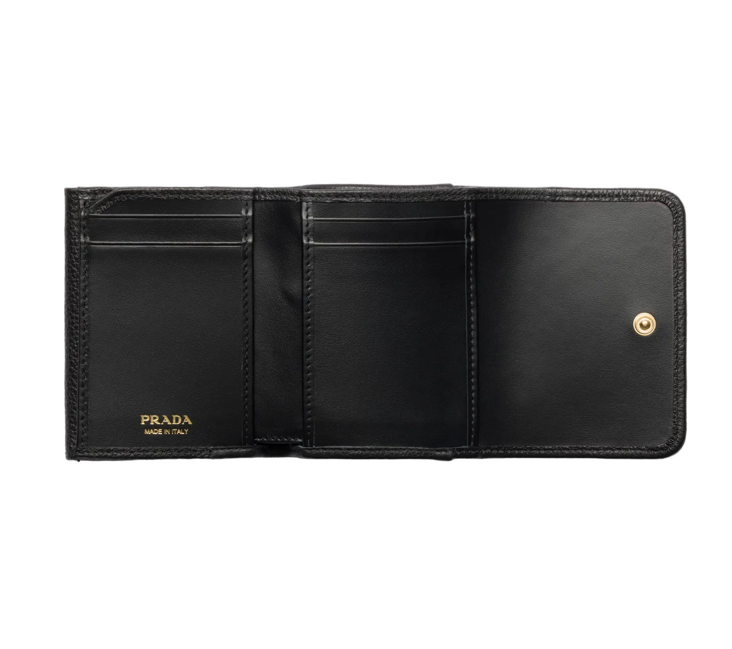 Prada Vitello Grain leather compact trifold wallet