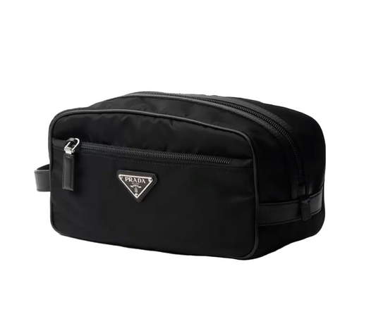 Prada Re-Nylon and Saffiano leather handle travel pouch
