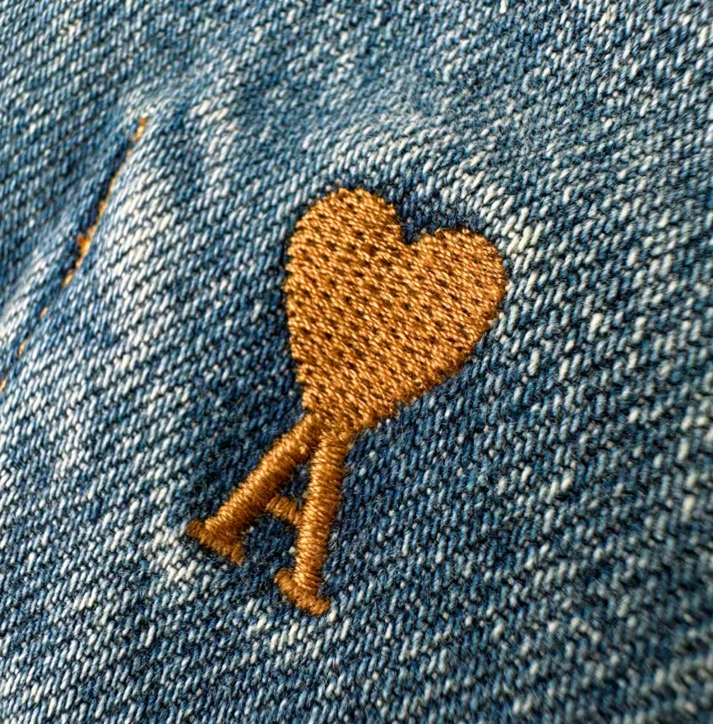 AMI Paris Blue Cotton Contrasted 'Ami De Coeur' Zipped Jacket