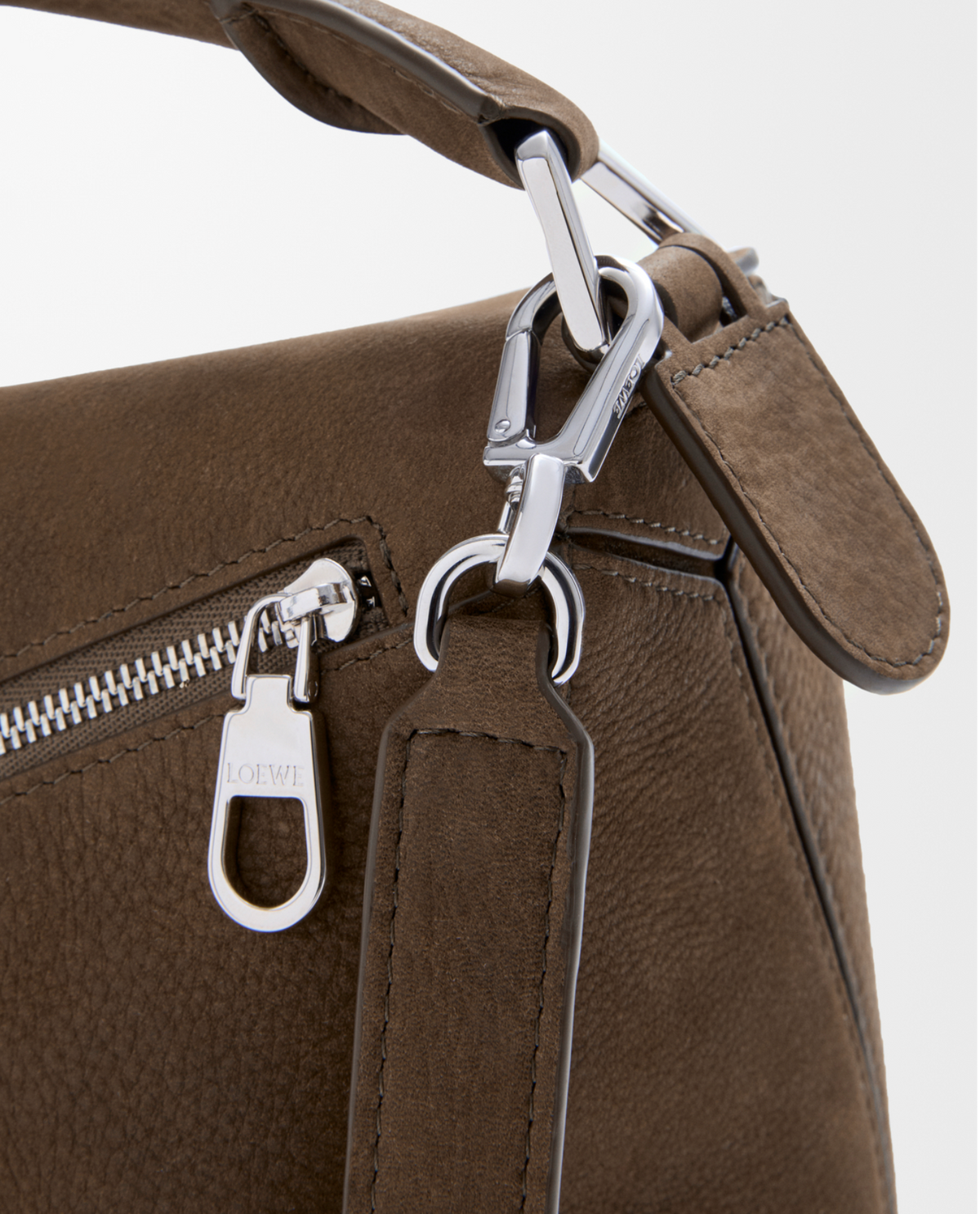 LOEWE Small Featherlight Puzzle Bag in Grained Nubuck