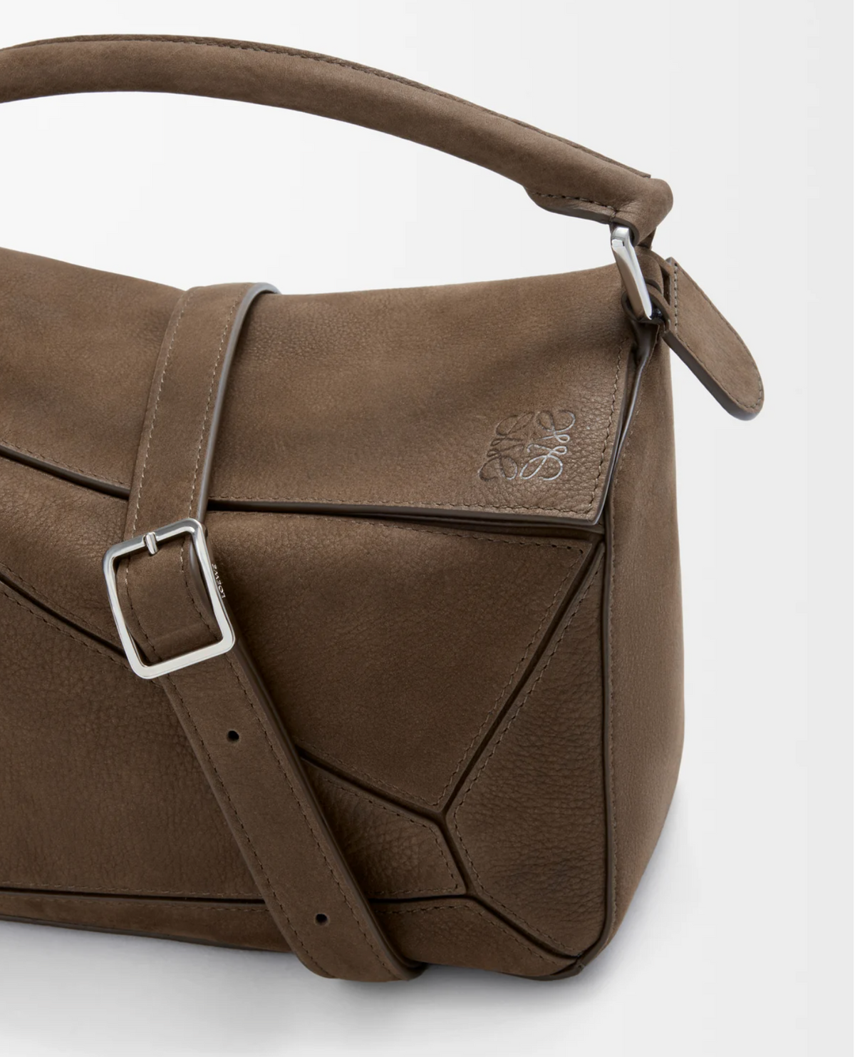 LOEWE Small Featherlight Puzzle Bag in Grained Nubuck