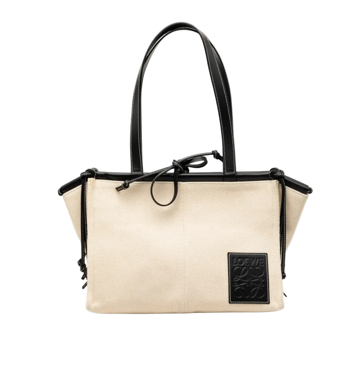 Loewe Cushion Tote in light oat canvas