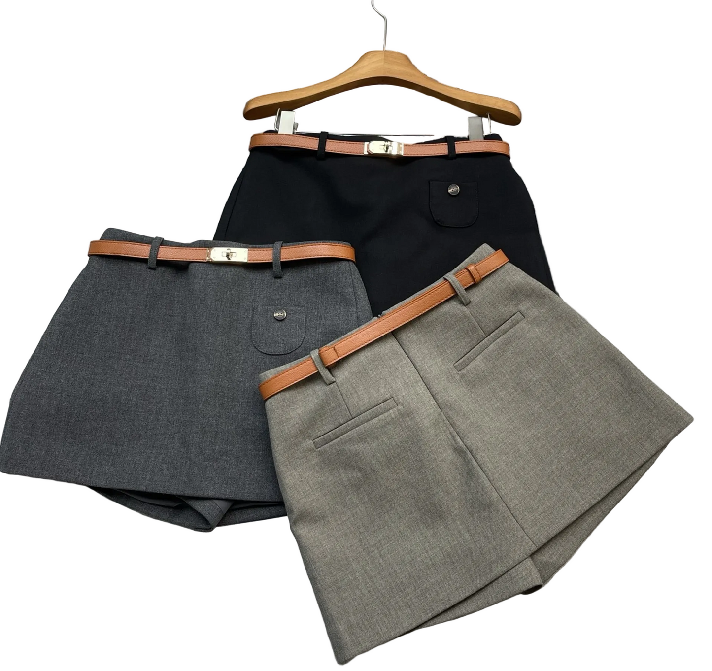 Hermes tailored A-line skorts (skirt-shorts)