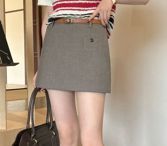 Hermes tailored A-line skorts (skirt-shorts)