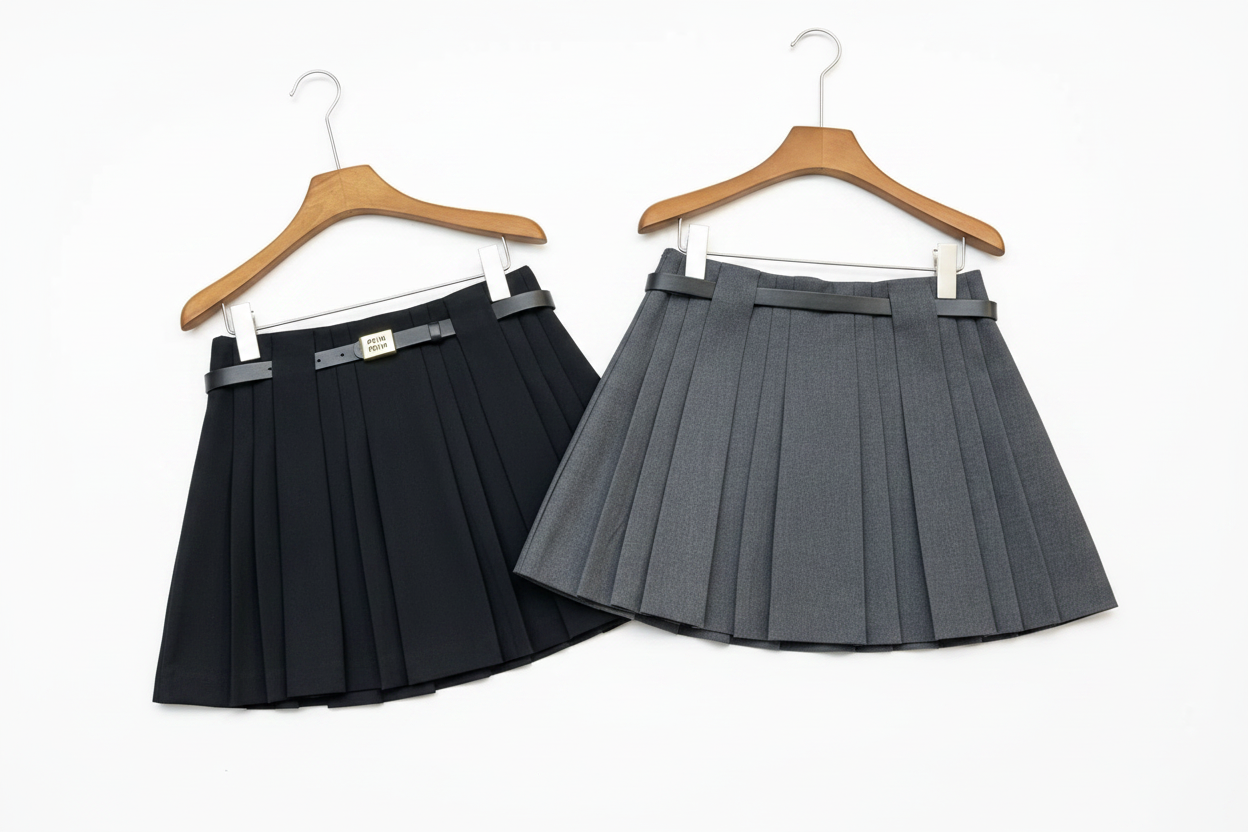 Miu Miu high-waisted pleated mini skirts