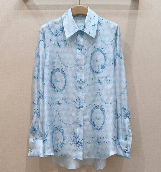 Dior Qixi silk twill blouses