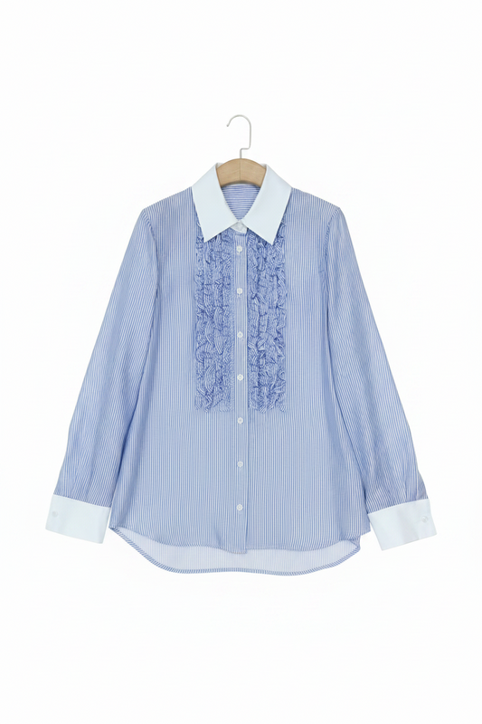 Dior Dioriviera Blouse with Ruffled Plastron