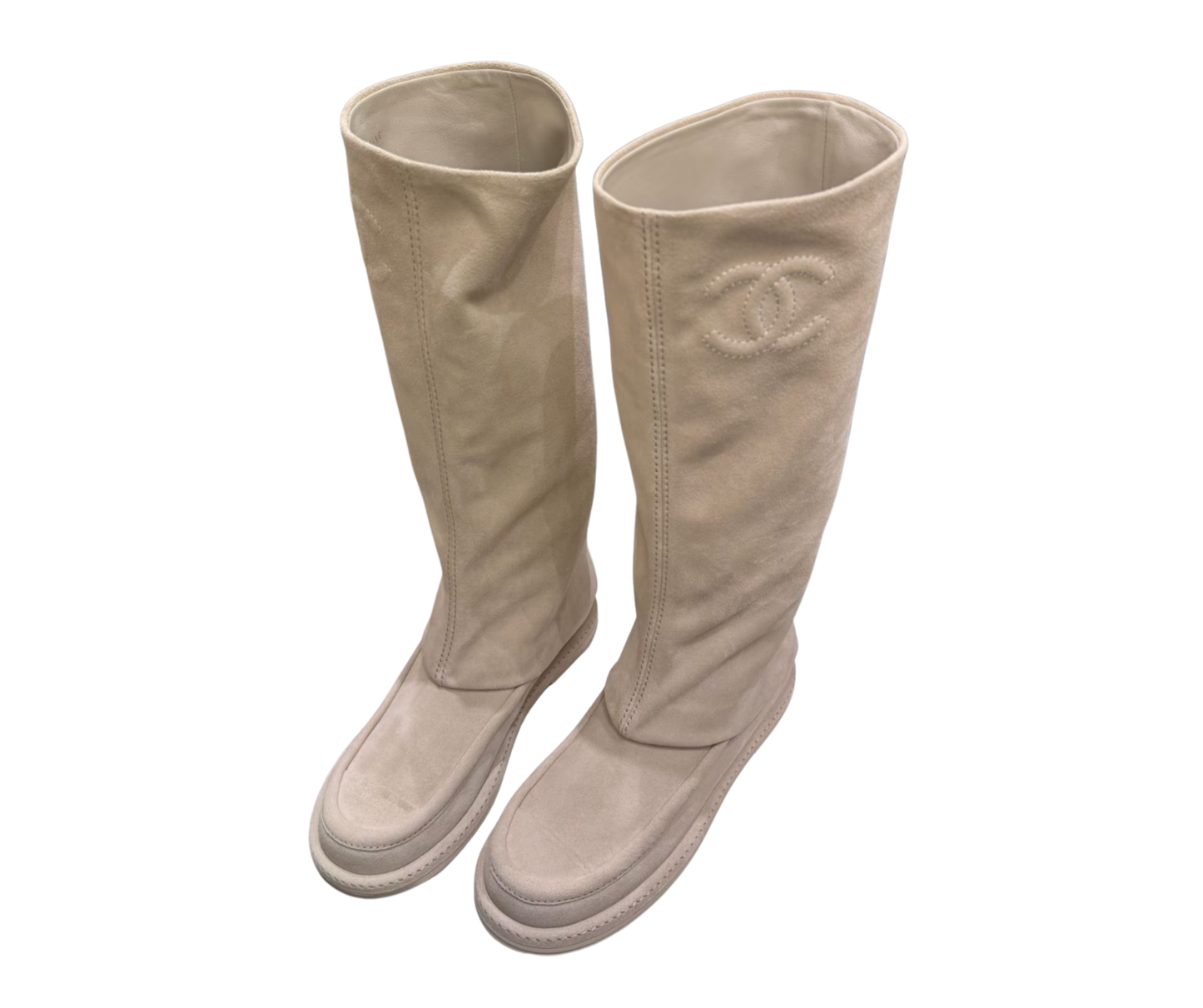 Chanel suede high boots