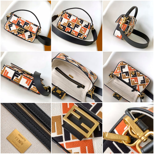 Fendi Baguette Multicolour Canvas Bag