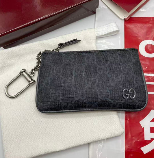 Grey trim key pouch canvas