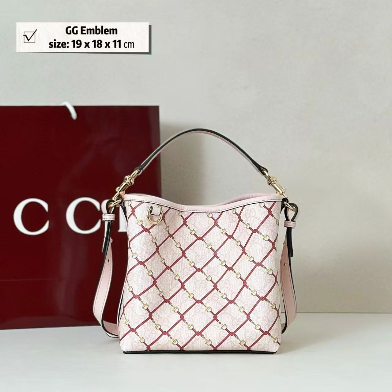 Gucci GG Emblem Small Bucket Bag