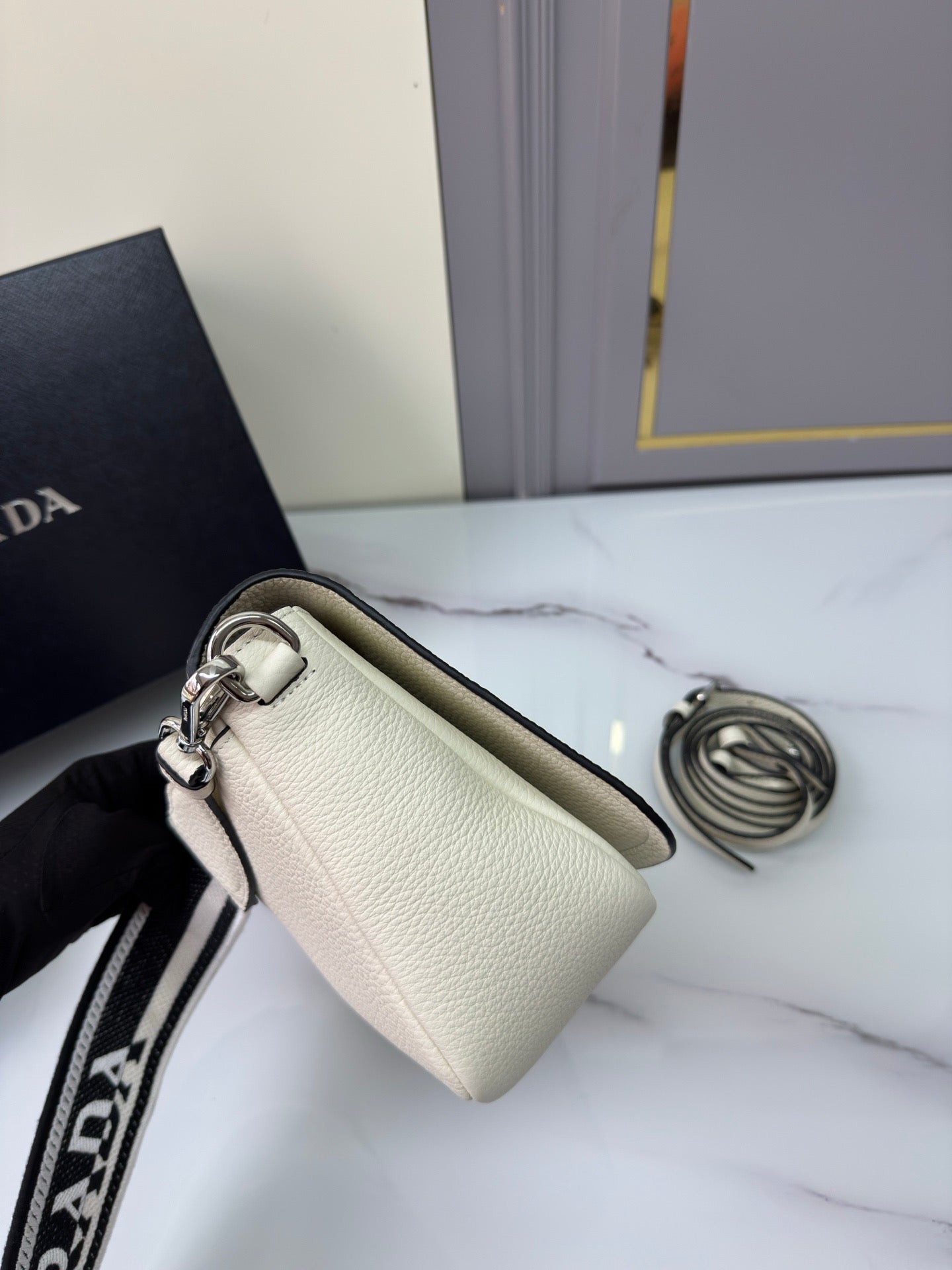 Prada Vitello Daino Leather Crossbody Bag