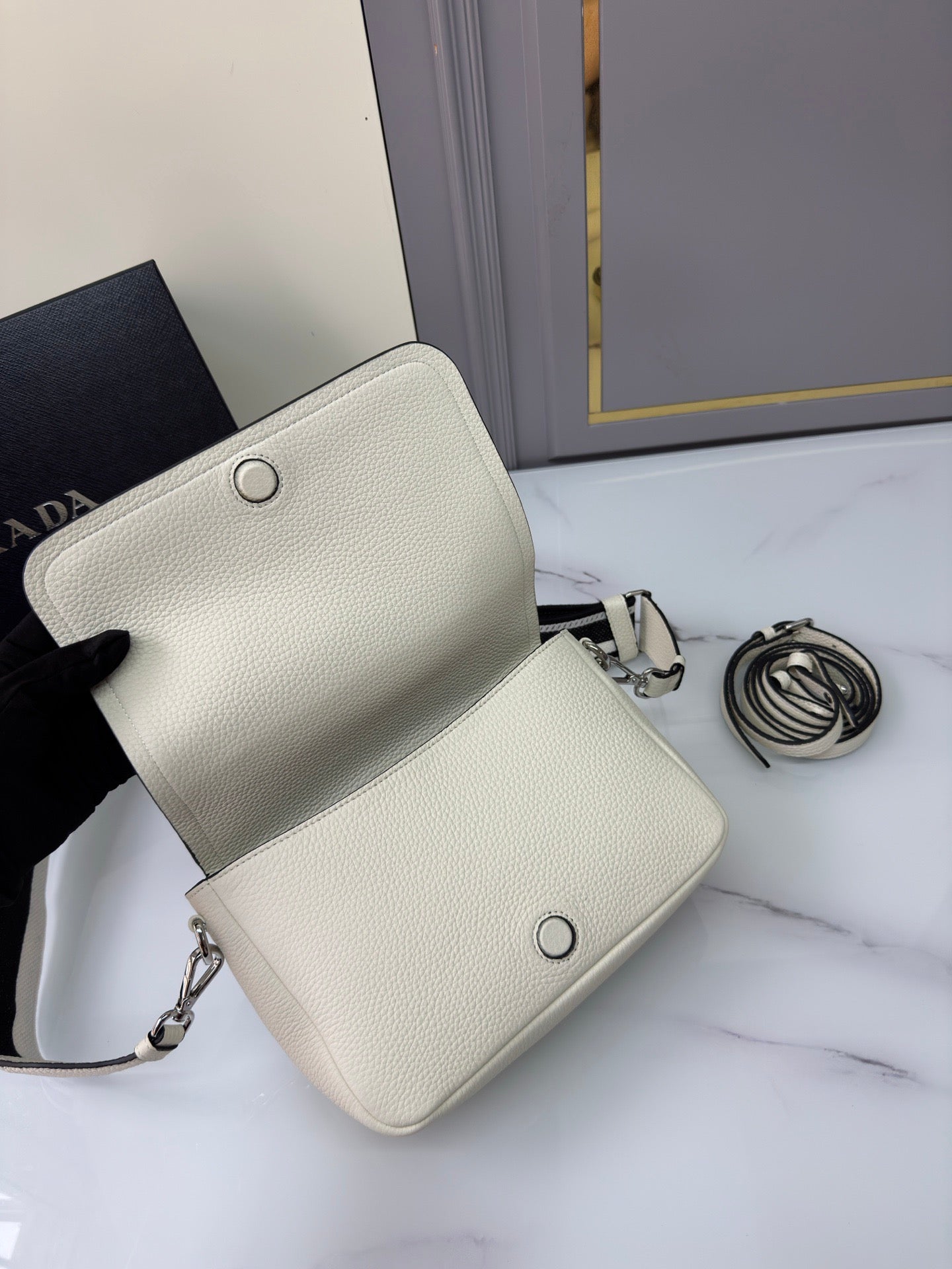 Prada Vitello Daino Leather Crossbody Bag